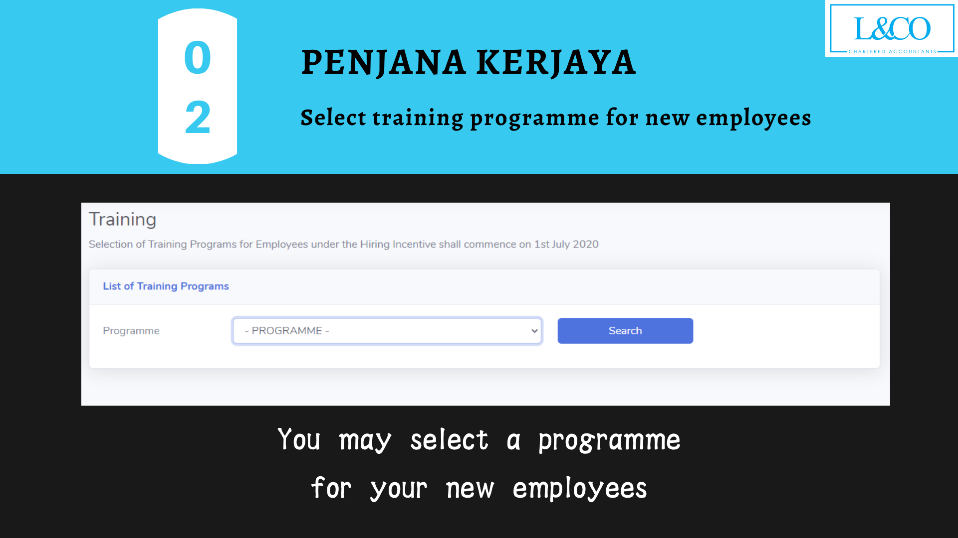 Penjana Kerjaya select a programme